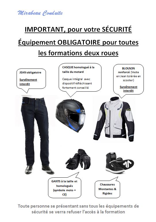 Les équipements obligatoires et conseillés à moto